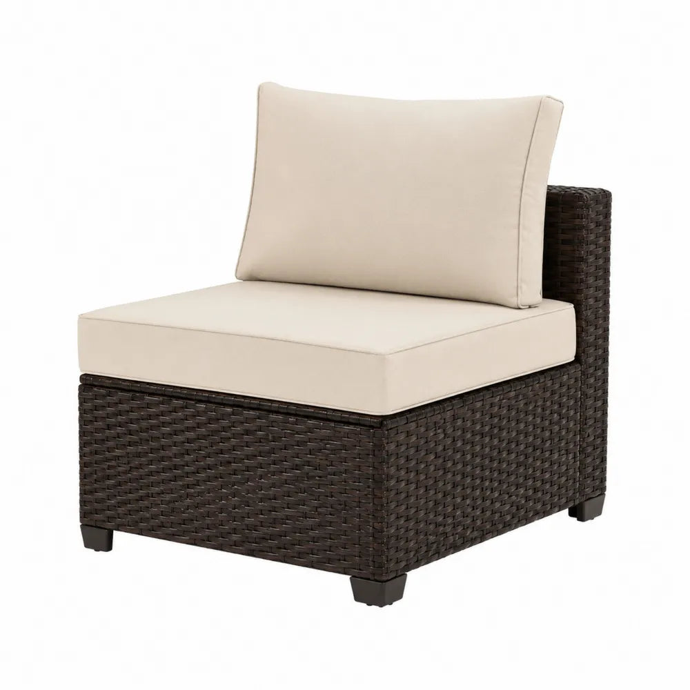 Sofa modułowa z technorattanu z poduszkami z poliestru 70x70x63 cm