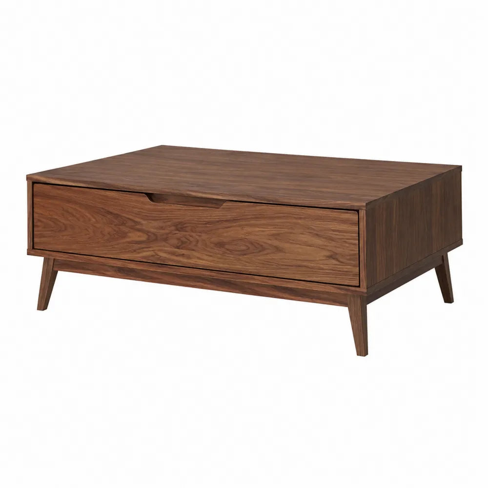 Stolik kawowy drewniany z drewna orzechowego 100x60x40cm brązowy