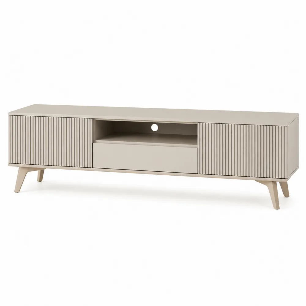 Szafka RTV prostokątna MDF 150x40x50 cm w kolorze beżowym