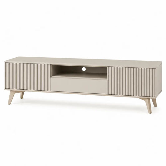 Szafka RTV prostokątna MDF 150x40x50 cm w kolorze beżowym