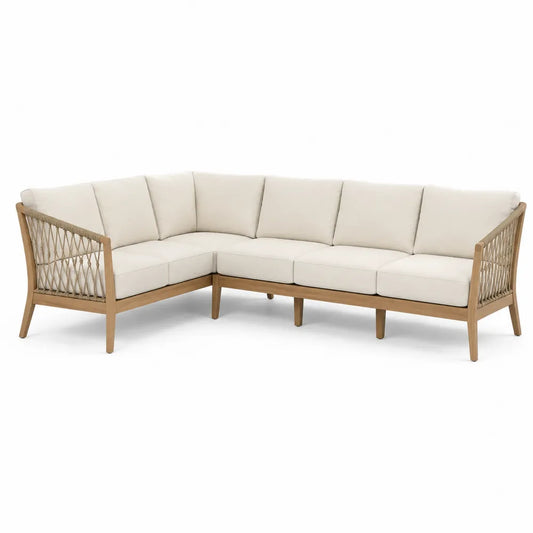Narożnik ogrodowy z drewna akacjowego beżowy 250x250x85 cm